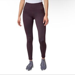 MONDETTA Womens Midweight Brushed Purple Jacquard Legging Size XL Pockets